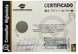Certificado Consultor Higienista – Escola Nacional da Limpeza